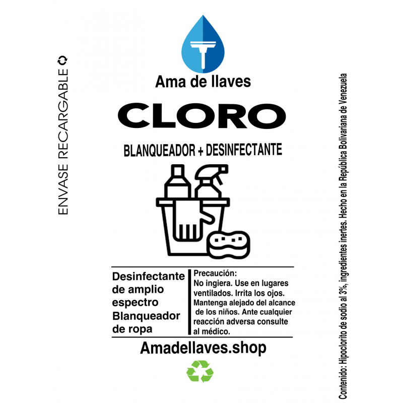 Recargables - Cloro Ultra al 3% - 1 litro
